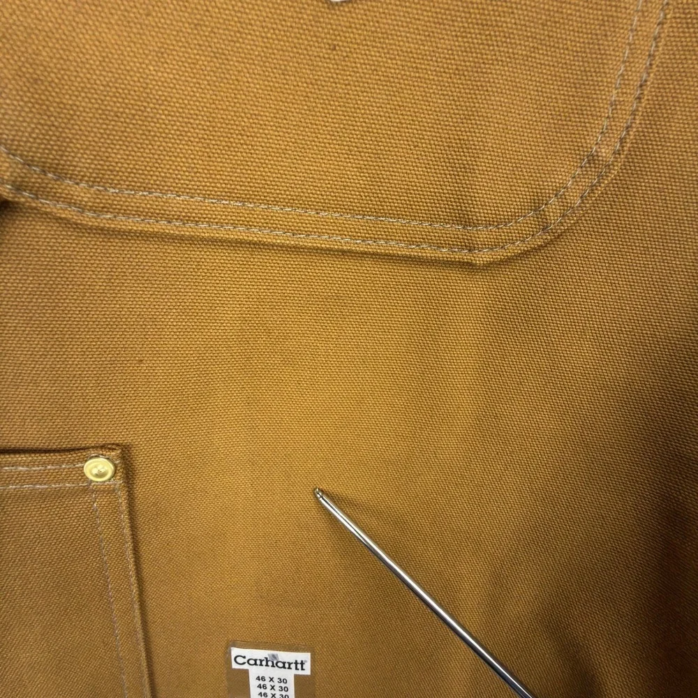 Carhartt R05 BRN Traditional Duck‎ Bib Overalls Zipper to Knee Brown 46x30 NEW